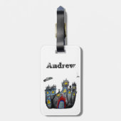 Halloween Spooky Castle Labels voor kinderen (Achterkant verticaal)