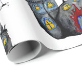 Halloween Spooky Castle Wrapping Paper Cadeaupapier (Rol Hoek)
