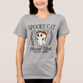 Halloween Spooky Cat Social Club Grappig Tri-Blend Shirt (Voorkant)