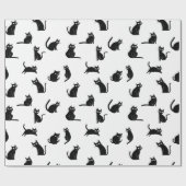 Halloween Spooky Cats Funny Pattern Cadeaupapier (Vlak)