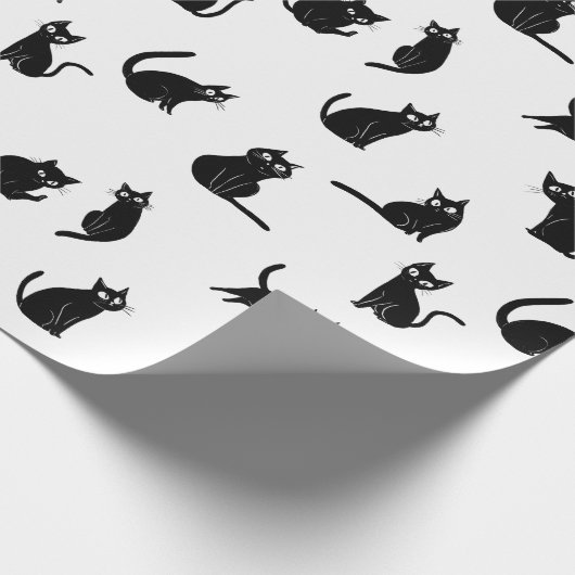 Halloween Spooky Cats Funny Pattern Cadeaupapier (Hoek)