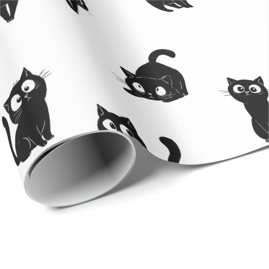 Halloween Spooky Cats Funny Pattern Cadeaupapier (Rol Hoek)