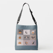 Halloween Spooky Chic Canvas tas. Crossbody Tas (Achterkant)