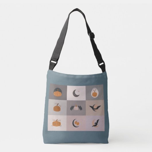 Halloween Spooky Chic Canvas tas. Crossbody Tas (Voorkant)