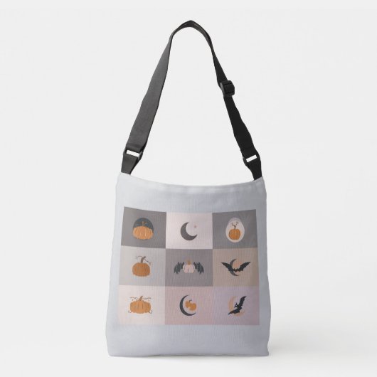 Halloween Spooky Chic Canvas tas. Crossbody Tas (Voorkant)