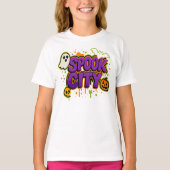 Halloween Spooky City Graffiti Kleding Unisex T-shirt (Voorkant)