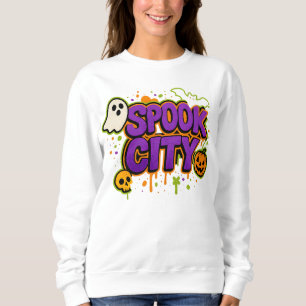 Halloween Spooky City Graffiti Kleding Unisex Trui