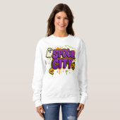 Halloween Spooky City Graffiti Kleding Unisex Trui (Voorkant volledig)