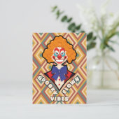 Halloween Spooky Clown Retro Creepy Kleurrijk Briefkaart (Staand voorkant)