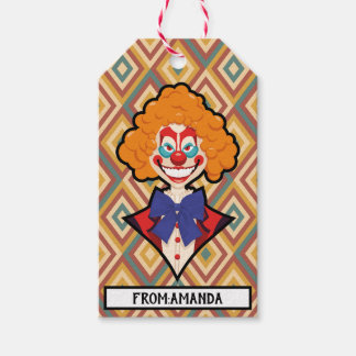 Halloween Spooky Clown Retro Creepy Kleurrijk Cadeaulabel