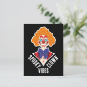 Halloween Spooky Clown Vibes Creepy Circus Eenvoud Briefkaart (Staand voorkant)