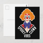 Halloween Spooky Clown Vibes Creepy Circus Eenvoud Briefkaart (Voorkant / Achterkant)