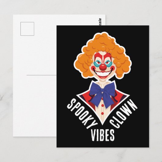 Halloween Spooky Clown Vibes Creepy Circus Eenvoud Briefkaart (Voorkant / Achterkant)