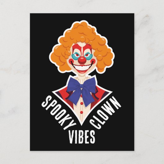 Halloween Spooky Clown Vibes Creepy Circus Eenvoud Briefkaart (Voorkant)