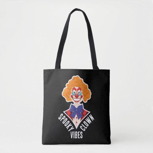 Halloween Spooky Clown Vibes Creepy Retro Circus Tote Bag (Voorkant)