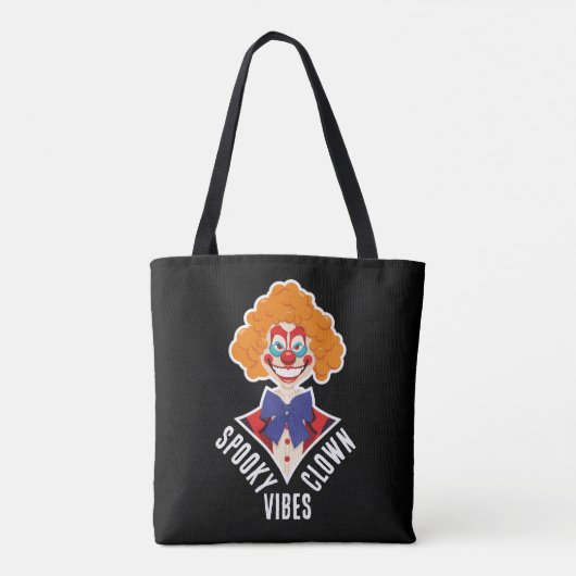 Halloween Spooky Clown Vibes Creepy Retro Circus Tote Bag (Achterkant)