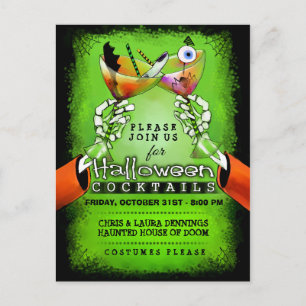 Halloween Spooky Cocktails Briefkaart Invitation