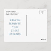 Halloween Spooky Creepy Ghost Bats Skulls & Snoep Briefkaart (Achterkant)