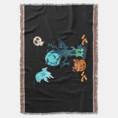 Halloween Spooky Creepy Ghost Bats Skulls & Snoep Deken (Voorkant Verticaal)