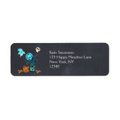 Halloween Spooky Creepy Ghost Bats Skulls & Snoep Etiket (Voorkant)