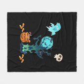 Halloween Spooky Creepy Ghost Bats Skulls & Snoep Fleece Deken (Voorkant (Horizontaal))