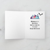 Halloween Spooky Creepy Ghost Bats Skulls & Snoep Kaart (Binnen)