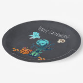 Halloween Spooky Creepy Ghost Bats Skulls & Snoep Papieren Bordje (Gekanteld)