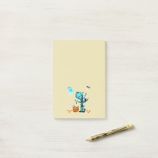 Halloween Spooky Creepy Ghost Bats Skulls & Snoep Post-it® Notes (Op bureau)