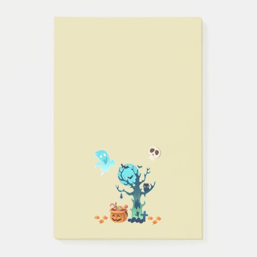 Halloween Spooky Creepy Ghost Bats Skulls & Snoep Post-it® Notes (Voorkant)