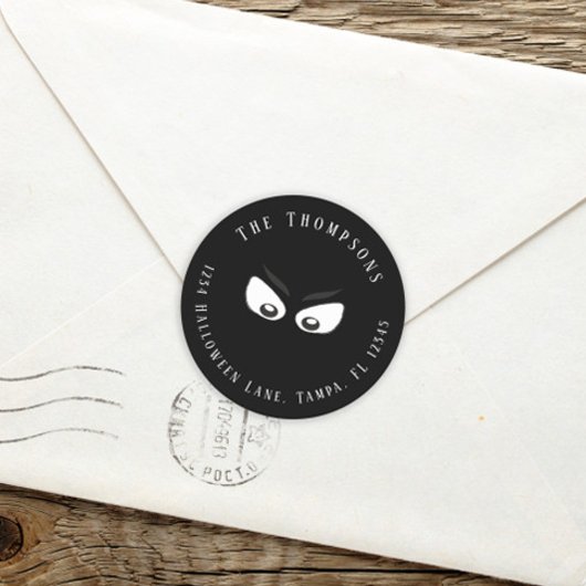 Halloween Spooky Creepy Ghost Return-adres Ronde Sticker