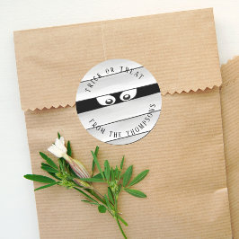 Halloween Spooky Creepy Mummy Trick or treat Ronde Sticker