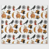  Halloween Spooky Creepy Pattern Gift Cadeaupapier (Vlak)