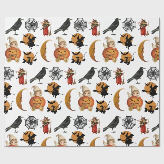  Halloween Spooky Creepy Pattern Gift Cadeaupapier (Vlak)