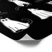 Halloween Spooky Cute Black Cats Kat Ghosts Herfst Poster (Hoek)