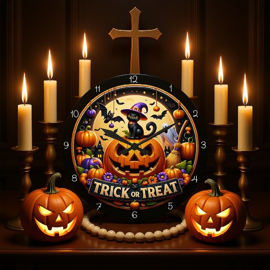 Halloween Spooky Cute Clock Grote Klok