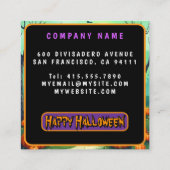 Halloween Spooky Cute Modern Collection Vierkante Visitekaartje (Achterkant)