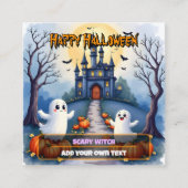 Halloween Spooky Cute Trendy Collection Vierkante Visitekaartje (Voorkant)