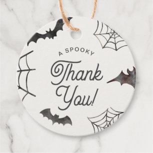 Halloween Spooky Dank je Paarse vleermuizen en Spi Bedankjes Labels