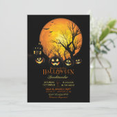 Halloween Spooky Dark Volle Maan Jack O Lantern Kaart (Staand voorkant)