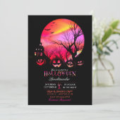 Halloween Spooky Dark Volle Maan Jack O Lantern Kaart (Staand voorkant)