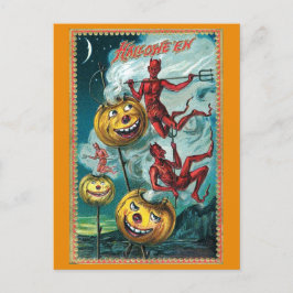  Halloween Spooky Devil Pompoen Briefkaart