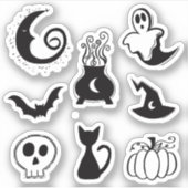 Halloween Spooky Doodles Sticker (Voorkant)