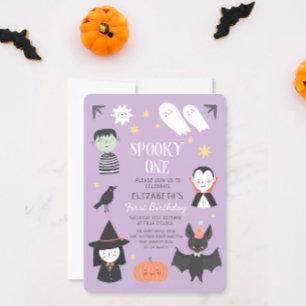 Halloween Spooky Een Eerste Verjaardag Kaart