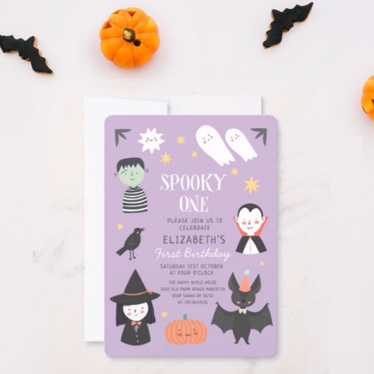 Halloween Spooky Een Eerste Verjaardag Kaart