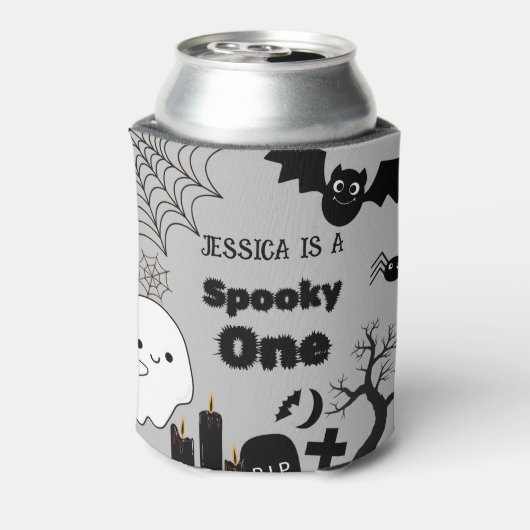 Halloween Spooky Een Eerste Verjaardagsfeest Blikjeskoeler (Blikje Achterkant)
