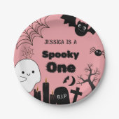 Halloween Spooky Een Eerste Verjaardagsfeest Papieren Bordje (Voorkant)