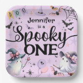 Halloween Spooky Een Schattige Spook 1e Verjaardag Papieren Bordje (Voorkant)