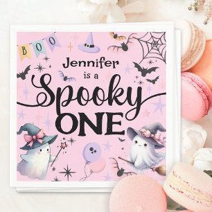Halloween Spooky Een Schattige Spook 1e Verjaardag Servet