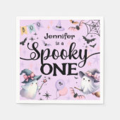 Halloween Spooky Een Schattige Spook 1e Verjaardag Servet (Voorkant)