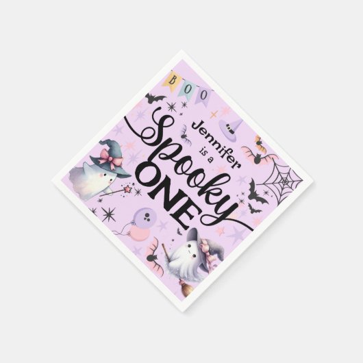 Halloween Spooky Een Schattige Spook 1e Verjaardag Servet (Hoek)